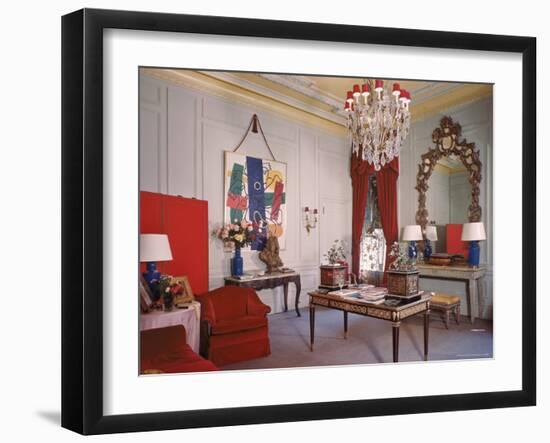 Photographer Cecil Beaton's Living Room in His Suite at the Plaza Hotel-Dmitri Kessel-Framed Photographic Print