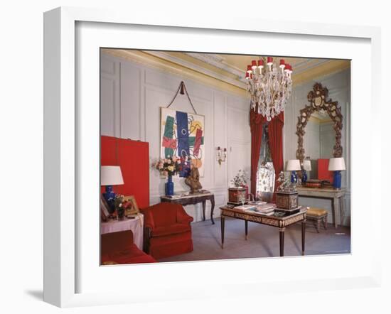 Photographer Cecil Beaton's Living Room in His Suite at the Plaza Hotel-Dmitri Kessel-Framed Photographic Print