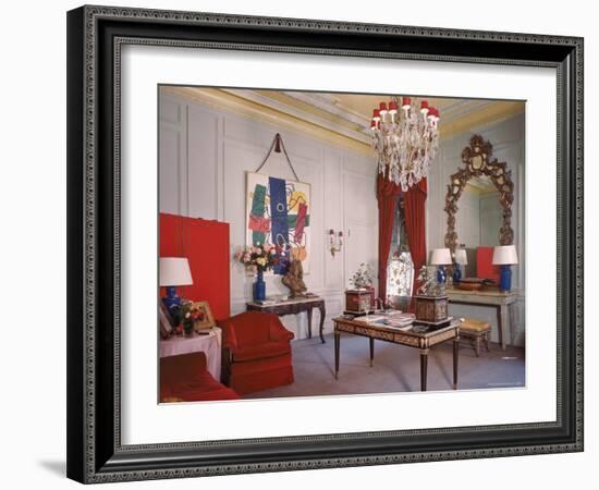 Photographer Cecil Beaton's Living Room in His Suite at the Plaza Hotel-Dmitri Kessel-Framed Photographic Print