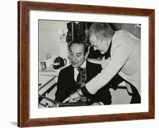 Photographer Denis Williams and Peanuts Hucko, Forum Theatre, Hatfield, Hertfordshire, 1980-null-Framed Photographic Print