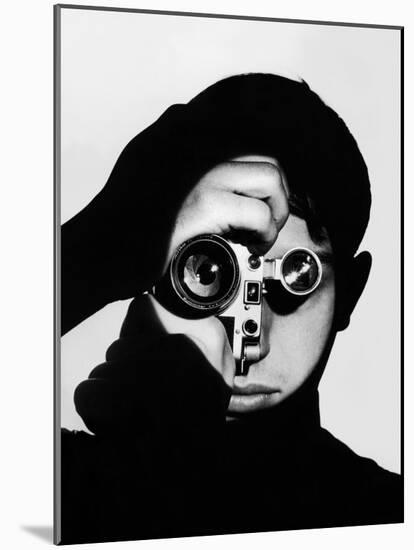 Photographer Dennis Stock Holding Camera to His Face-Andreas Feininger-Mounted Premium Photographic Print