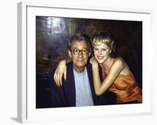 Photographer Helmut Newton and Model Eva Herzigova-Dave Allocca-Framed Premium Photographic Print