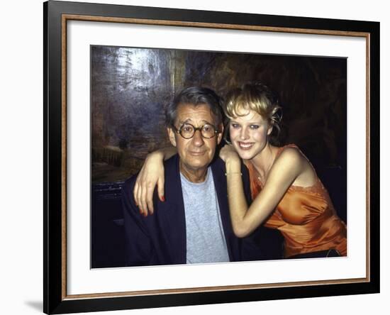 Photographer Helmut Newton and Model Eva Herzigova-Dave Allocca-Framed Premium Photographic Print