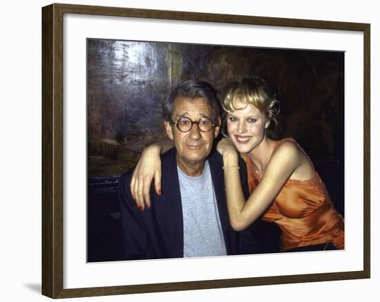 Photographer Helmut Newton and Model Eva Herzigova-Dave Allocca-Framed Premium Photographic Print