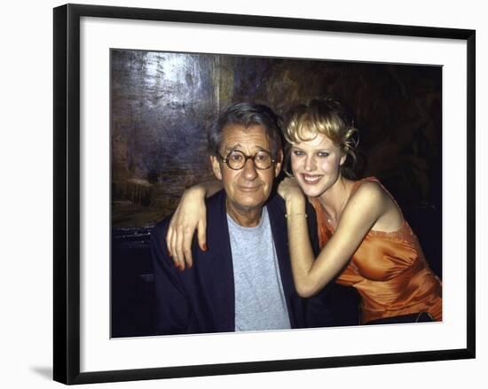 Photographer Helmut Newton and Model Eva Herzigova-Dave Allocca-Framed Premium Photographic Print