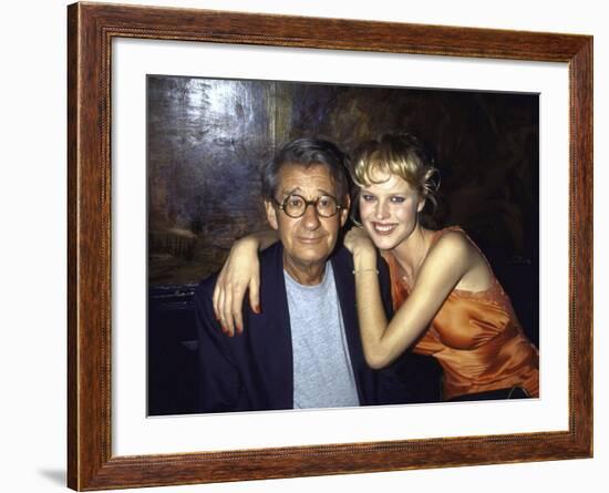 Photographer Helmut Newton and Model Eva Herzigova-Dave Allocca-Framed Premium Photographic Print