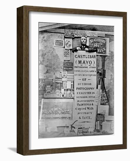 Photographer Thomas Wynne Poses for a Colleague Inside His Studio at His Shop-null-Framed Photographic Print