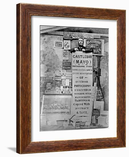 Photographer Thomas Wynne Poses for a Colleague Inside His Studio at His Shop-null-Framed Photographic Print