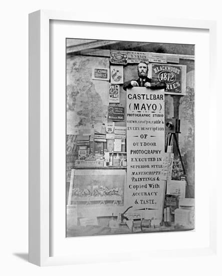 Photographer Thomas Wynne Poses for a Colleague Inside His Studio at His Shop-null-Framed Photographic Print