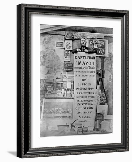 Photographer Thomas Wynne Poses for a Colleague Inside His Studio at His Shop-null-Framed Photographic Print