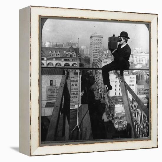 Photographer with Camera, New York-null-Framed Premier Image Canvas