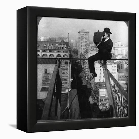 Photographer with Camera, New York-null-Framed Premier Image Canvas