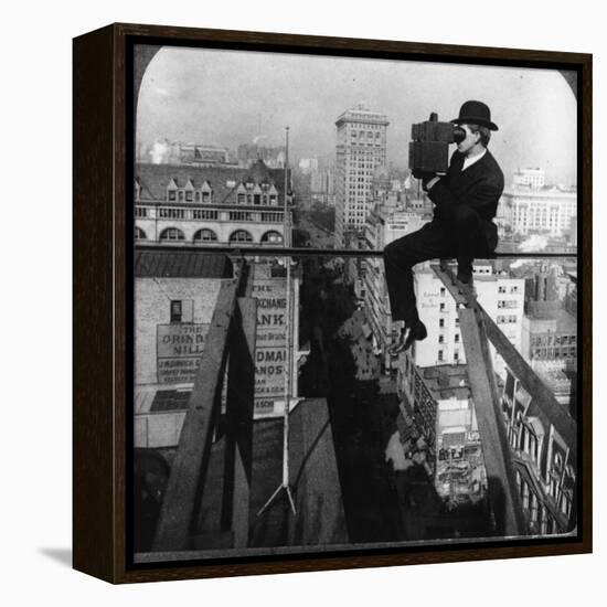 Photographer with Camera, New York-null-Framed Premier Image Canvas