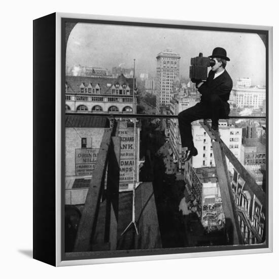 Photographer with Camera, New York-null-Framed Premier Image Canvas