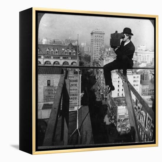 Photographer with Camera, New York-null-Framed Premier Image Canvas