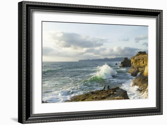 Photographers Along Cape Kiwanda. Pacific City, OR-Justin Bailie-Framed Photographic Print