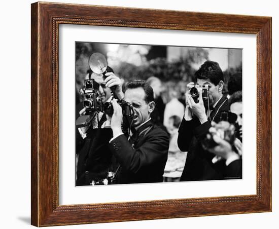 Photographers at Work During the Cannes Film Festival-Paul Schutzer-Framed Photographic Print