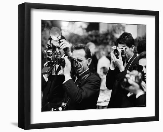 Photographers at Work During the Cannes Film Festival-Paul Schutzer-Framed Photographic Print