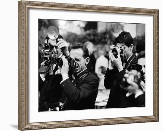 Photographers at Work During the Cannes Film Festival-Paul Schutzer-Framed Photographic Print