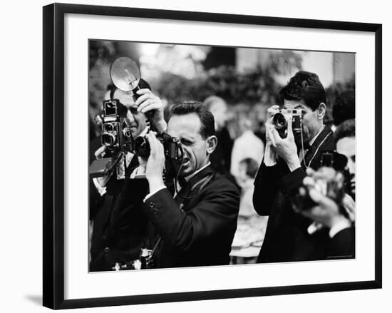 Photographers at Work During the Cannes Film Festival-Paul Schutzer-Framed Photographic Print