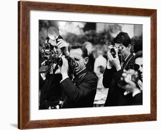 Photographers at Work During the Cannes Film Festival-Paul Schutzer-Framed Photographic Print