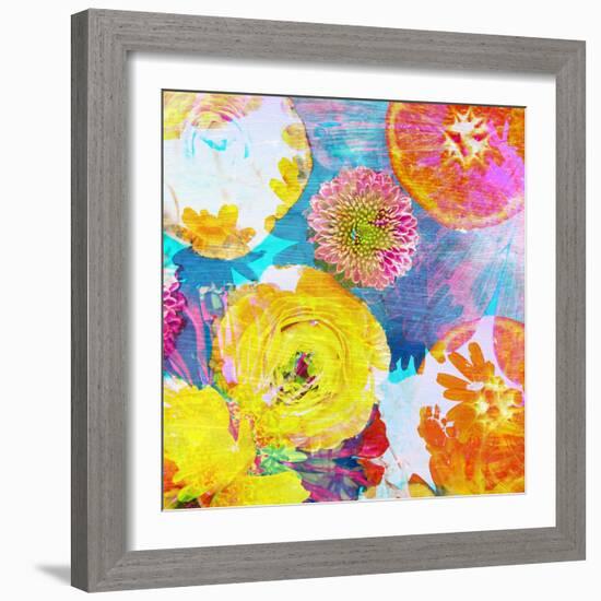 Photographic Layer Work Blossoms, Orange Fruits and Texture-Alaya Gadeh-Framed Photographic Print