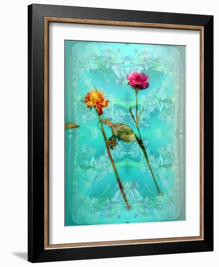 Photographic Layer Work of Two Flowers and Ornament from Flowers-Alaya Gadeh-Framed Photographic Print
