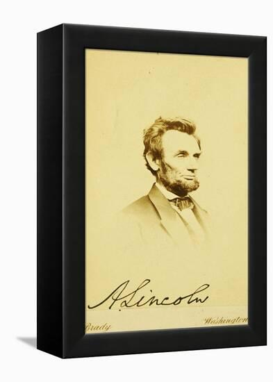 Photographic Portrait of Abraham Lincoln, 1864-Mathew Brady-Framed Premier Image Canvas