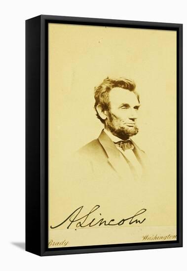 Photographic Portrait of Abraham Lincoln, 1864-Mathew Brady-Framed Premier Image Canvas