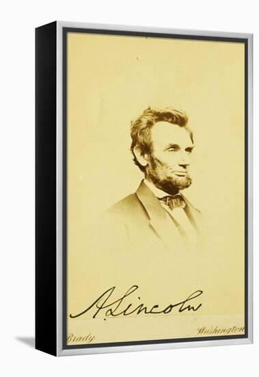 Photographic Portrait of Abraham Lincoln, 1864-Mathew Brady-Framed Premier Image Canvas