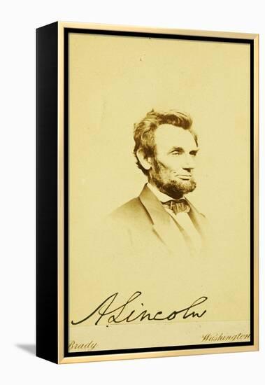 Photographic Portrait of Abraham Lincoln, 1864-Mathew Brady-Framed Premier Image Canvas