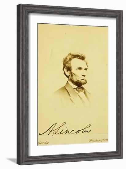 Photographic Portrait of Abraham Lincoln, 1864-Mathew Brady-Framed Giclee Print