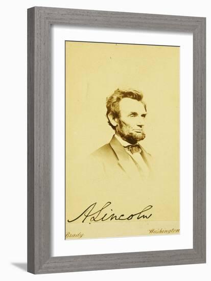 Photographic Portrait of Abraham Lincoln, 1864-Mathew Brady-Framed Giclee Print