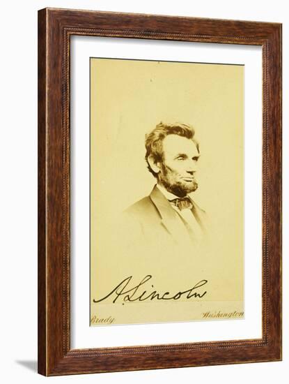 Photographic Portrait of Abraham Lincoln, 1864-Mathew Brady-Framed Giclee Print