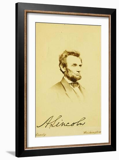 Photographic Portrait of Abraham Lincoln, 1864-Mathew Brady-Framed Giclee Print