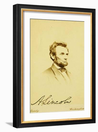 Photographic Portrait of Abraham Lincoln, 1864-Mathew Brady-Framed Giclee Print