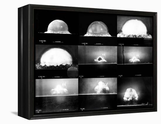Photographic Sequence of the Trinity Test, the First Manmade Nuclear Explosion-null-Framed Stretched Canvas