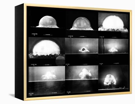 Photographic Sequence of the Trinity Test, the First Manmade Nuclear Explosion-null-Framed Stretched Canvas
