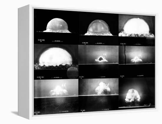 Photographic Sequence of the Trinity Test, the First Manmade Nuclear Explosion-null-Framed Stretched Canvas