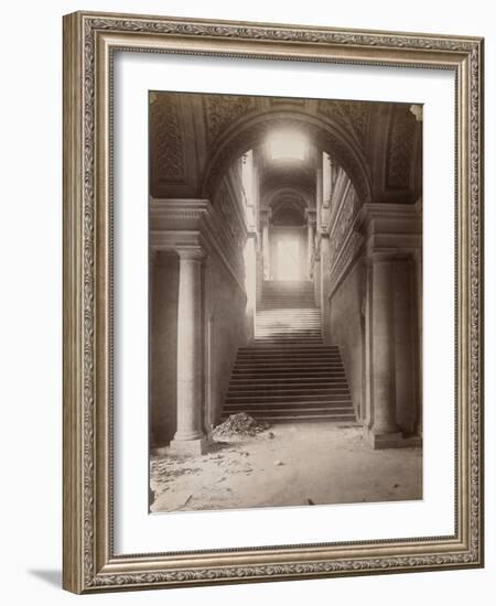 Photographies du palais des Tuileries après l'incendie de 1871 : vue de l'Escalier d'honneur-null-Framed Giclee Print