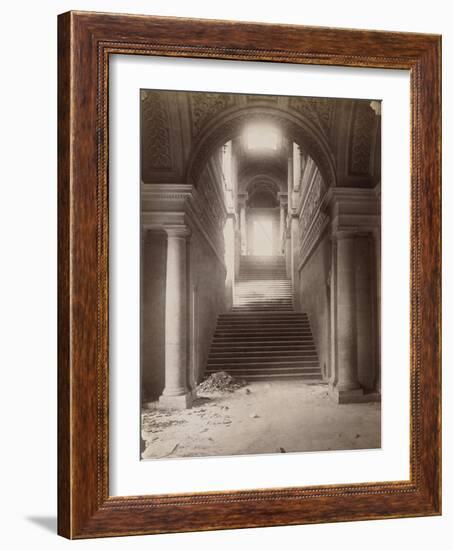 Photographies du palais des Tuileries après l'incendie de 1871 : vue de l'Escalier d'honneur-null-Framed Giclee Print