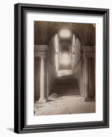 Photographies du palais des Tuileries après l'incendie de 1871 : vue de l'Escalier d'honneur-null-Framed Giclee Print