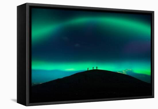 Photographing Auroras and Icebergs at Glacial Lagoon, Vatnajokull Ice Cap, Iceland-Ragnar Th Sigurdsson-Framed Premier Image Canvas