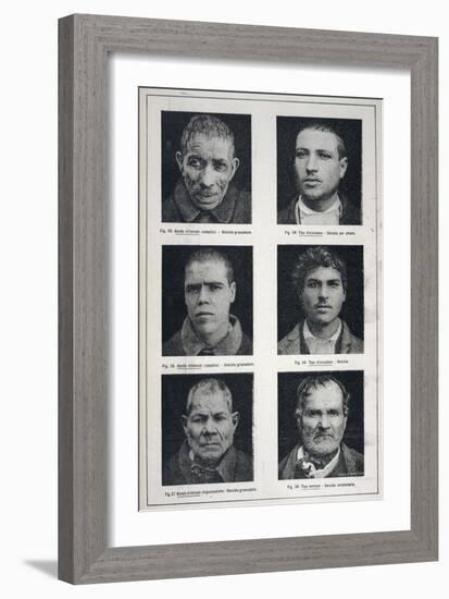 Photographs of Murderers Whose Criminal Nature Lombroso Believed is Revealed in Their Physiognomy-null-Framed Art Print