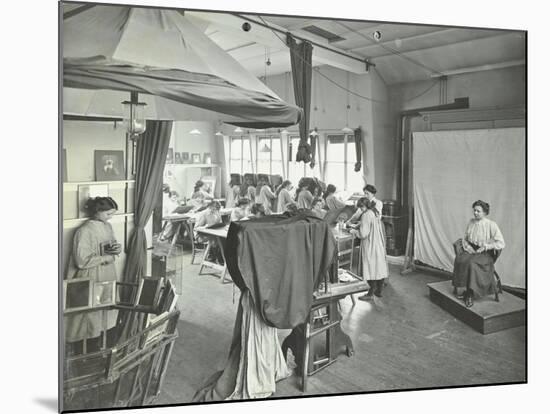 Photography Students at Work, Bloomsbury Trade School for Girls, London, 1911-null-Mounted Photographic Print