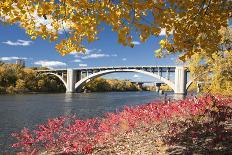 Autumn Colors with Bridge over the Mississippi River, Minnesota-PhotoImages-Photographic Print