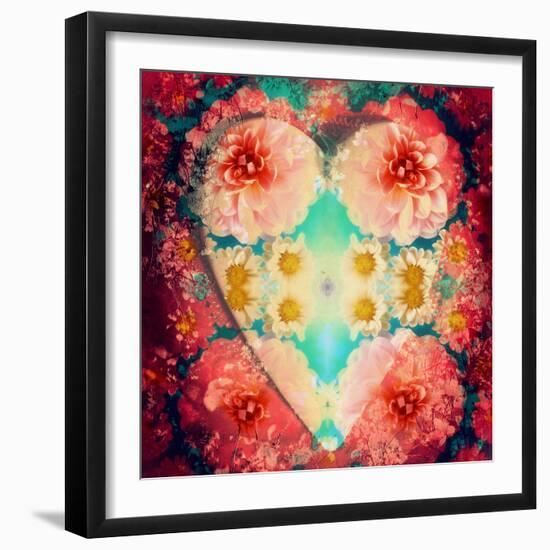 Photomontage from Heart and Flowers-Alaya Gadeh-Framed Photographic Print