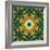 Photomontage of Flowers in a Symmetrical Ornament, Mandala-Alaya Gadeh-Framed Photographic Print