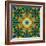 Photomontage of Flowers in a Symmetrical Ornament, Mandala-Alaya Gadeh-Framed Photographic Print