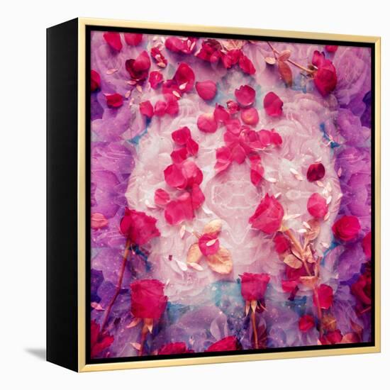 Photomontage of Red Roses and Floralen Ornaments-Alaya Gadeh-Framed Premier Image Canvas